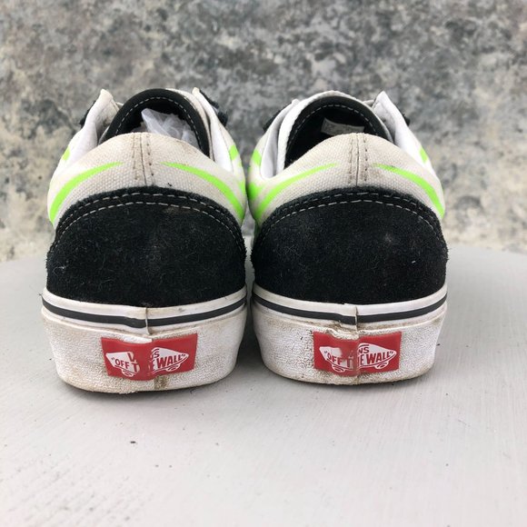 Vans Unisex 7M 8.5W Old Skool Flame Black Green Leather Low Top Lace-Up Sneakers - Picture 4 of 13